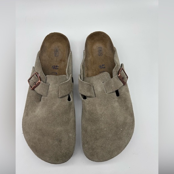 Birkenstock Men's Soft Footbed Taupe Clogs Size 43/ 10 - Picture 1 of 16